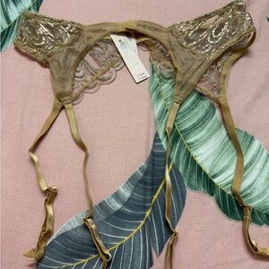 Victoria’s Secert Very Sexy Showgirl Garter Belt Gold